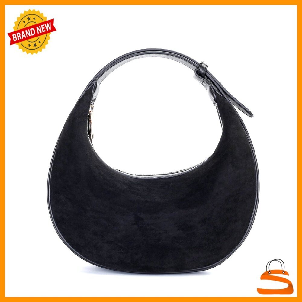 Vintage Suede Hobo Crossbody Bag Adjustable Strap Fall Winter Purse